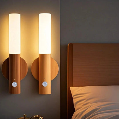 Lámpara LED nocturna con sensor de movimiento y carga USB, inteligente, para mesita de noche, armario o cualquier otro lugar.