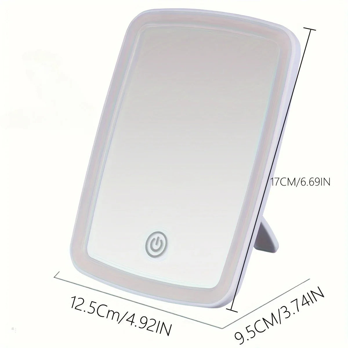 USB Charging LED Makeup Mirror with Touch Sensor 3 Color Lighting  Adjustable Brightness Folding Tabletop Cosmetic Mirror with
