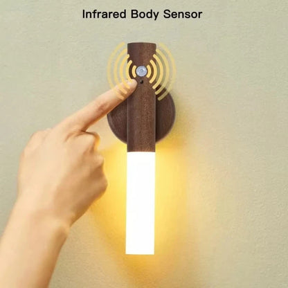 Lámpara LED nocturna con sensor de movimiento y carga USB, inteligente, para mesita de noche, armario o cualquier otro lugar.