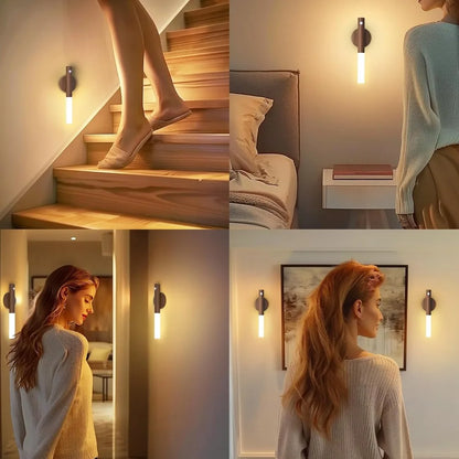 Lámpara LED nocturna con sensor de movimiento y carga USB, inteligente, para mesita de noche, armario o cualquier otro lugar.