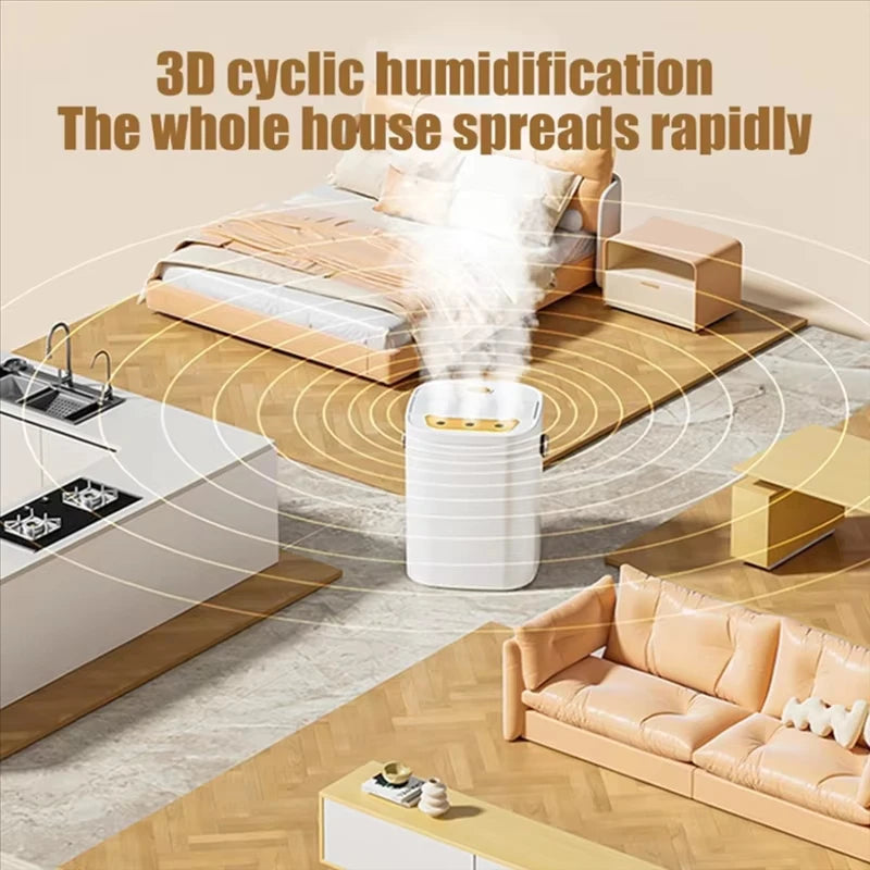 1 set of three nozzle night light humidifier 1.8L large capacity double filter aromatherapy machine mute bedroom car mounted spr